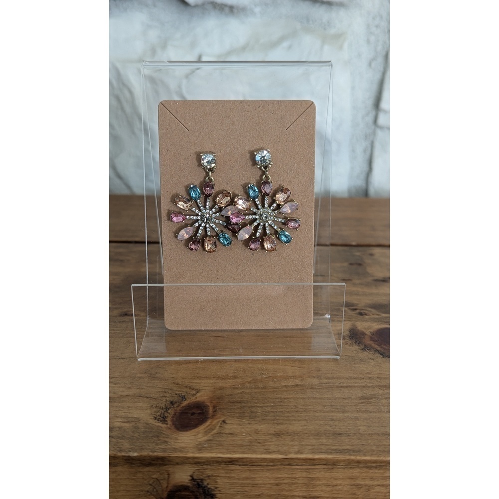 Colorful and Festive Snowflake Holiday Earrings - Picture 2 of 3